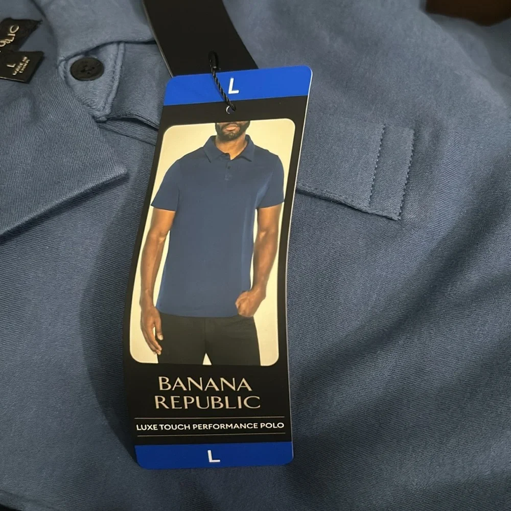 Banana Republic luxe touch performance polo 100% cotton size L NWT